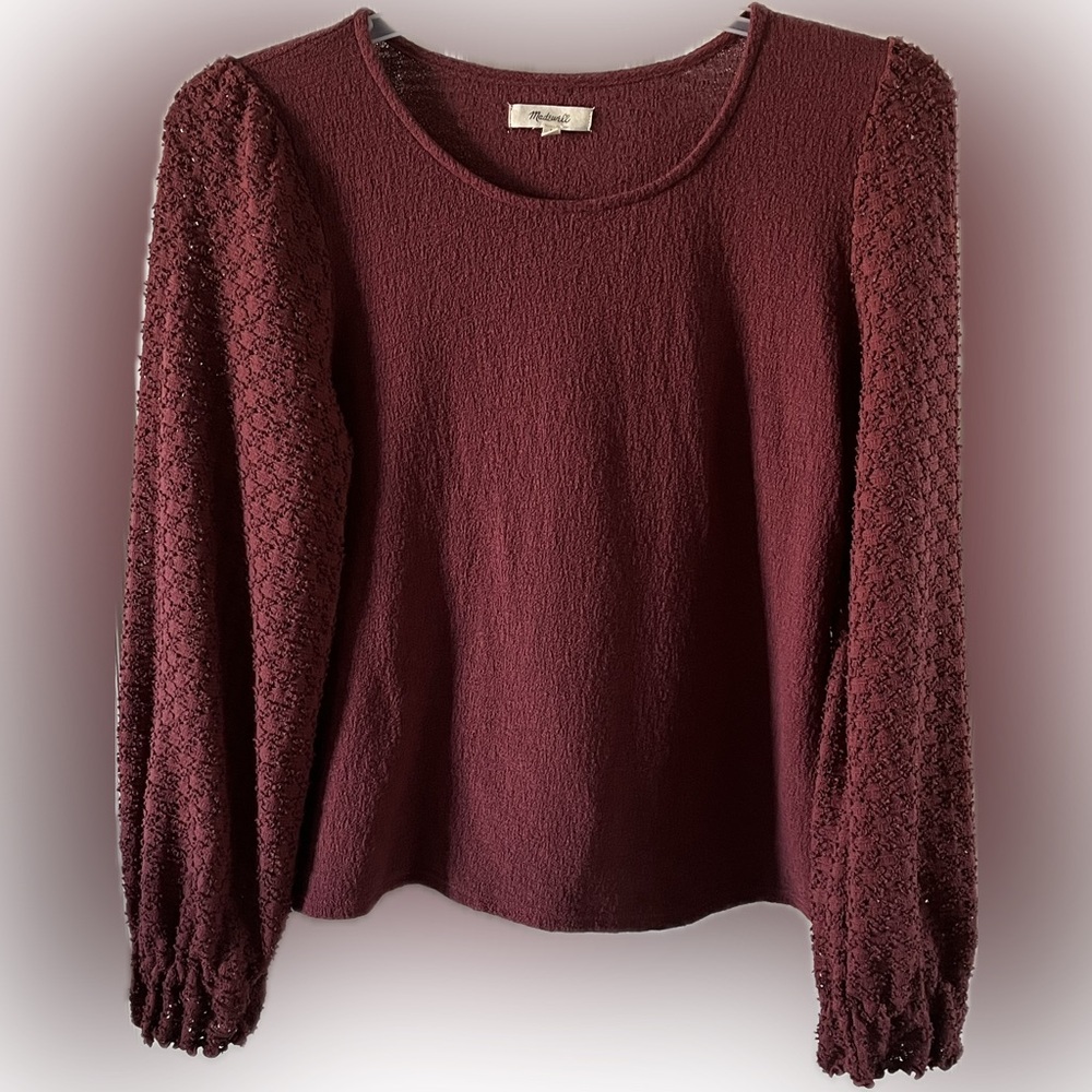 Madewell Textured Burgundy Blouse